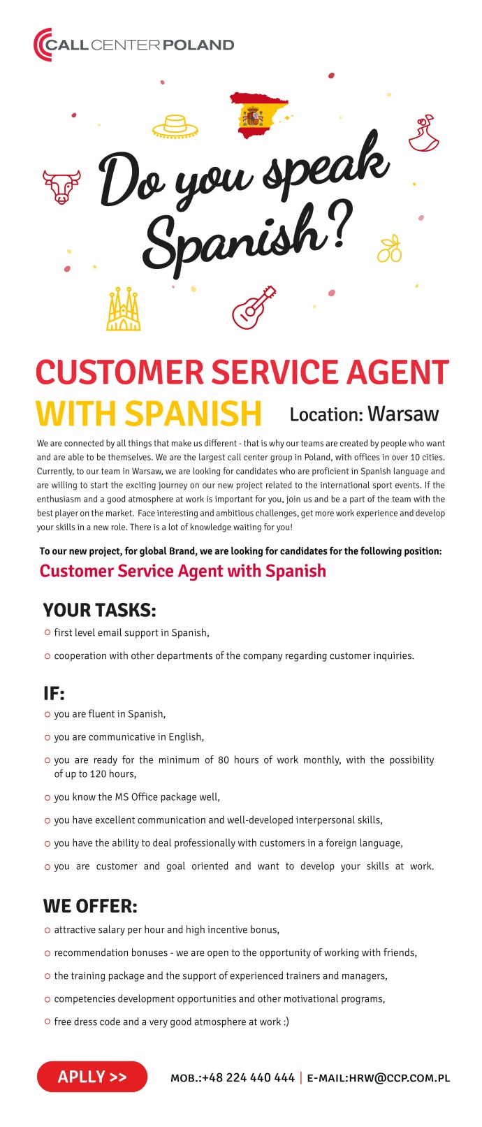 Praca Customer Service Agent with Spanish, Warszawa, mazowieckie
